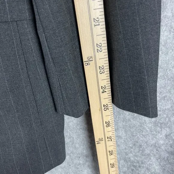 Brooks Brothers 346 Stretch Wool 2 Piece Suit Gray Striped Blazer 44R Pant 35x31